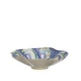 HANDMADE STONEWARE BOWL BLUE FANTASY
